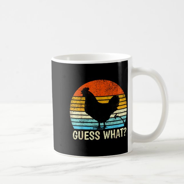 Mug Devinez quoi_ Cul de poulet ! Blague de ferme drôl (Droite)