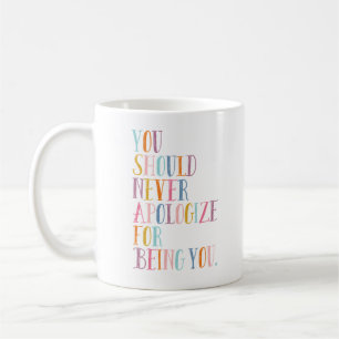 Mug Devis inspirant   Typographie colorée mignonne