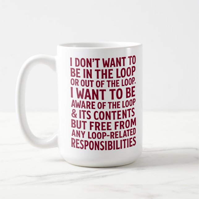 Mug Devis Libérer des responsabilités de boucle (Gauche)