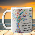 Mug Devis motivationnel<br><div class="desc">Cette tasse à café décorative est ornée d'un arbre en mosaïque de couleur arc-en-ciel et d'une citation inspirante. Vous pouvez changer le devis à l'un des vôtres. Utilisez l'option Personnaliser supplémentaire pour modifier la taille, le style ou la couleur du texte Parce que nous créons notre illustration, vous ne trouverez...</div>