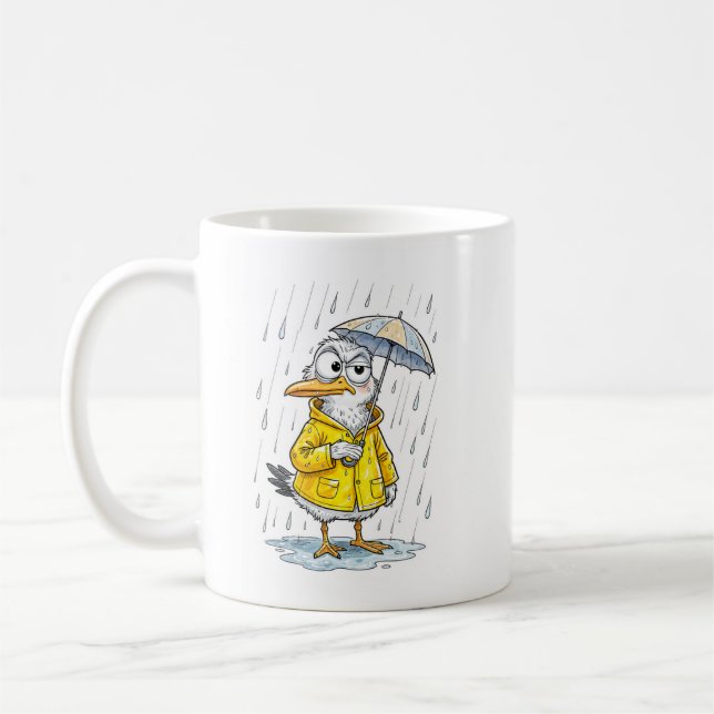 Mug Devoir pluvieux de l'oiseau de bande dessinée (Gauche)