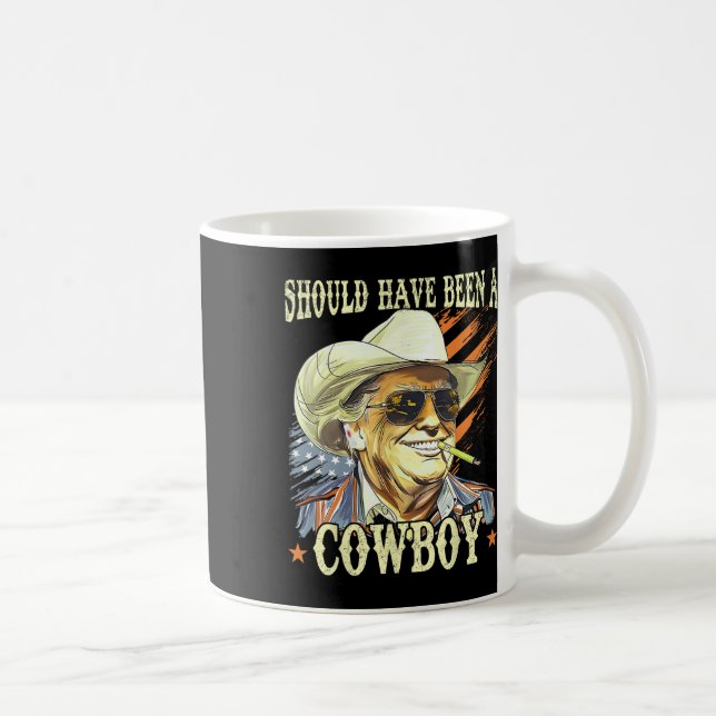 Mug Devrait avoir été un cow-boy drôle Trump rétro vin (Droite)