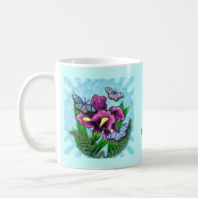 Mug Dewdrop Butterfly Iris (Gauche)