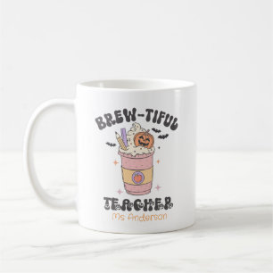 Mug d'Halloween de l'enseignant à poitrine personn