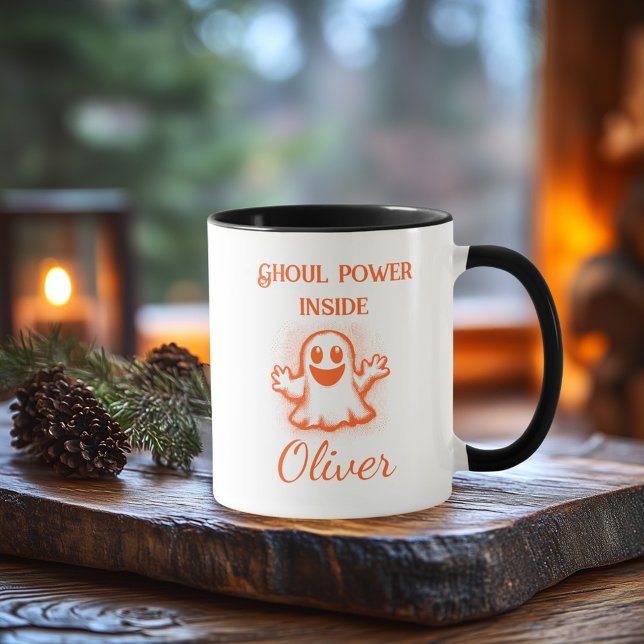 Mug d'Halloween en néon personnalisé - Design de f (Créateur téléchargé)