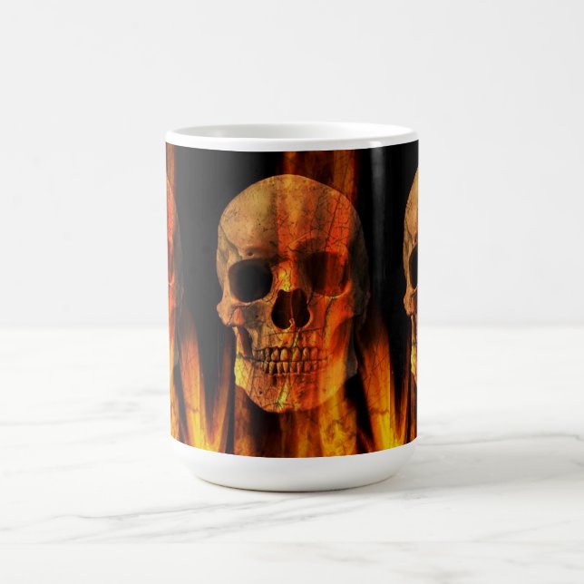 Mug d'Halloween/Squelette en feu (Centre)