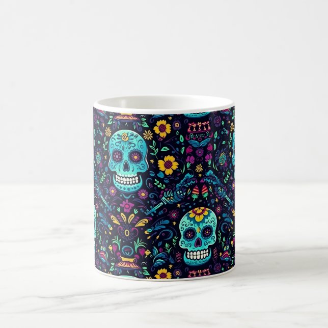Mug Día de Muertos Reverie : Turquoise Sugar Skull Spe (Centre)