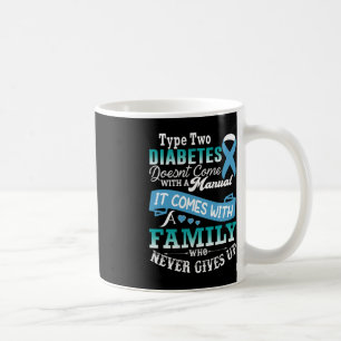 Mug Diabète de type deux pour la famille Bleu Ruban Di