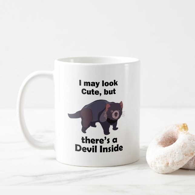 Mug Diable de Tasmanie Diable Mignon à l'Intérieur Mar (Avec donut)