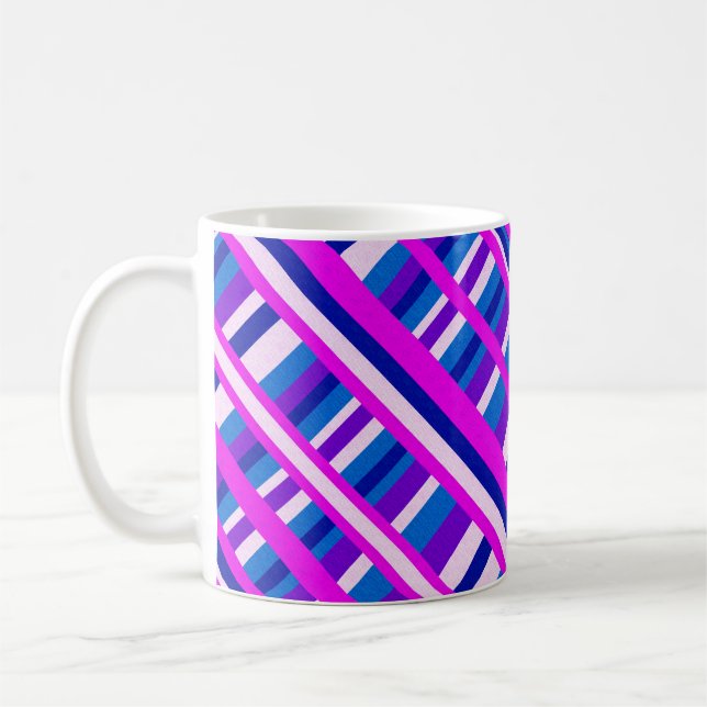 Mug Diagonale bleue rose violet (Gauche)