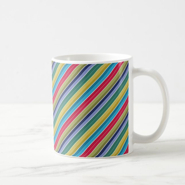 Mug Diagonale multicolore élégant rayé (Droite)