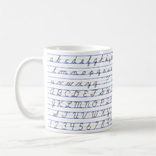 Mug Diagramme alphabétique anglais en écriture manuscr