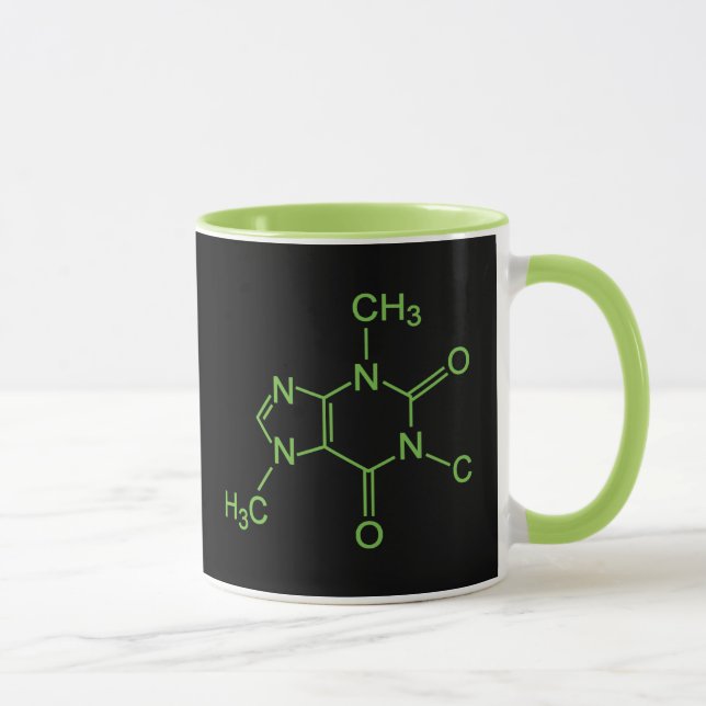 Mug Diagramme chimique de la molécule de caféine (Droite)