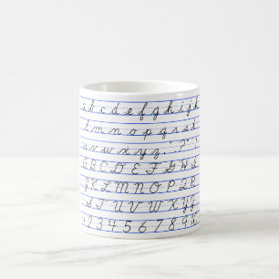 Mug Diagramme d'alphabet anglais en écriture cursive