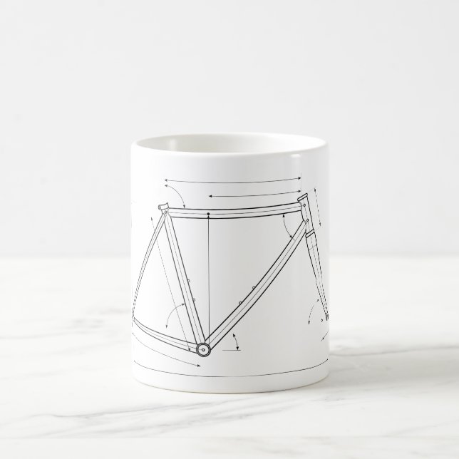 Mug Diagramme de géométrie de cadre de bicyclette  (Centre)