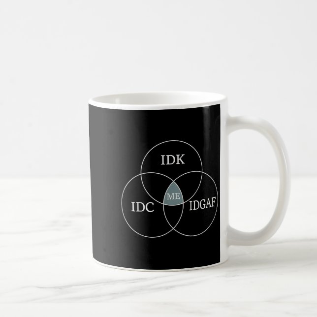 Mug Diagramme de Venn Idgaf Mème Funny Science Scifi I (Droite)