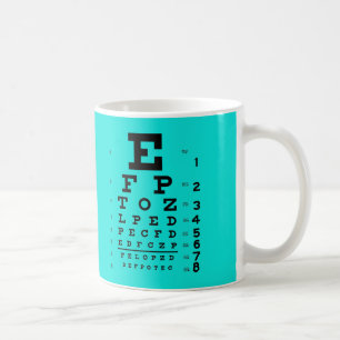 Mug Diagramme d'oeil cyan d'ophthalmologie d'essai