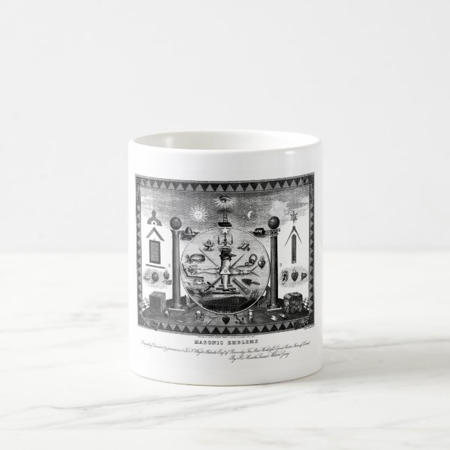 Mug Diagramme maçonnique d'emblèmes à partir de 1874 (Centre)