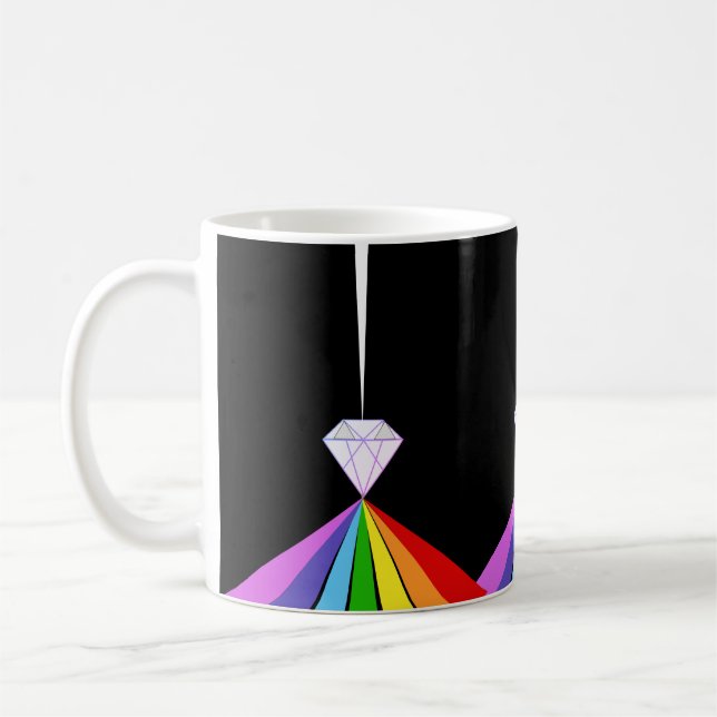 Mug Diamant et arc-en-ciel élégants (Gauche)