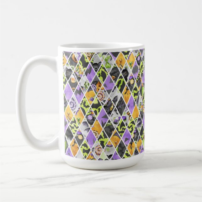 MUG DIAMANT HALLOWEEN BLACK ORANGE VERT (Gauche)