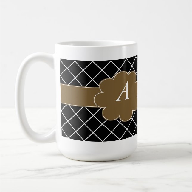 Mug Diamant noir monogramme (Gauche)