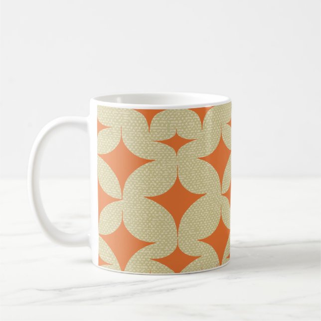 Mug Diamant orange moderne du milieu du siècle (Gauche)