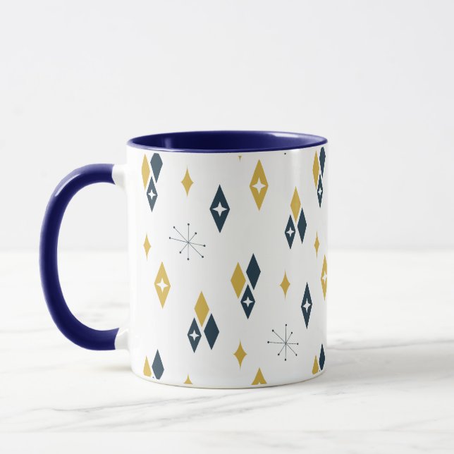 Mug Diamants Atomiques Milieu de Siècle Éclatement Nav (Gauche)