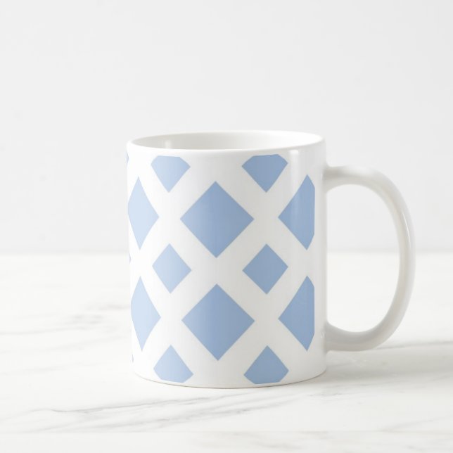 Mug Diamants bleu clair sur blanc (Droite)