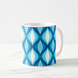 Mug Diamants Modernes Du Milieu Du Siècle, Blues Denim