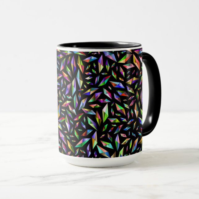 Mug Diamants multicolores abstraits modernes sur fond  (Devant droit)