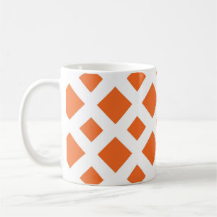 Mug Diamants orange sur blanc