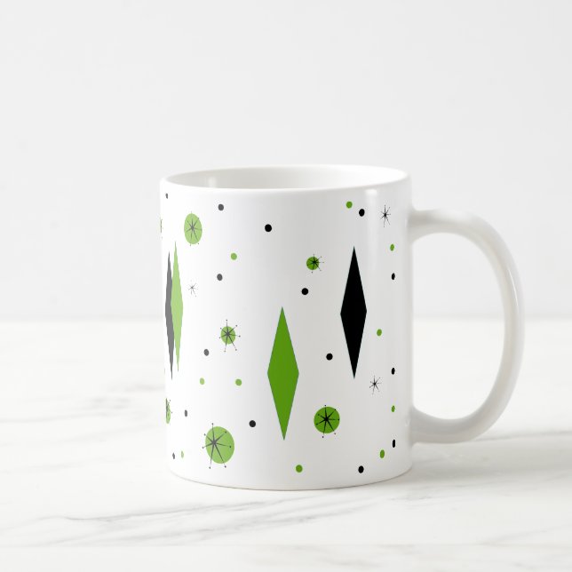 Mug Diamants verts rétros et boue de démarrage (Droite)
