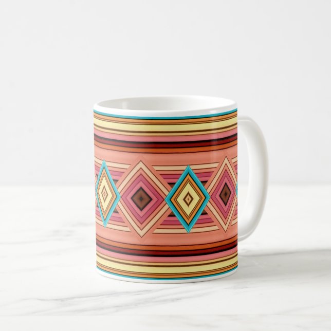 Mug Diamètre et bande doux multicolores (Devant droit)
