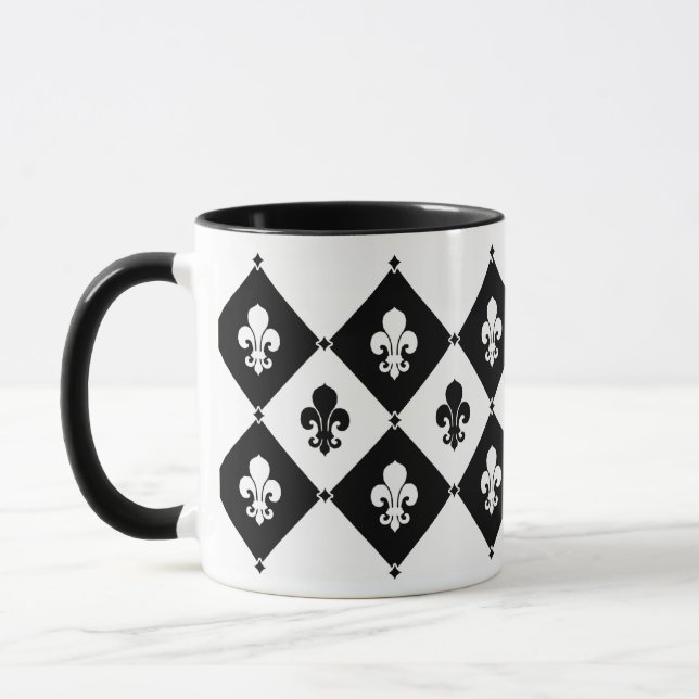 Mug Diamond Fleur De Lis Motif (Gauche)