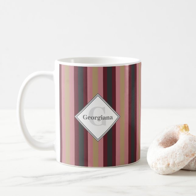 Mug Diapositives verticales de couleur géométrique mon (Avec donut)
