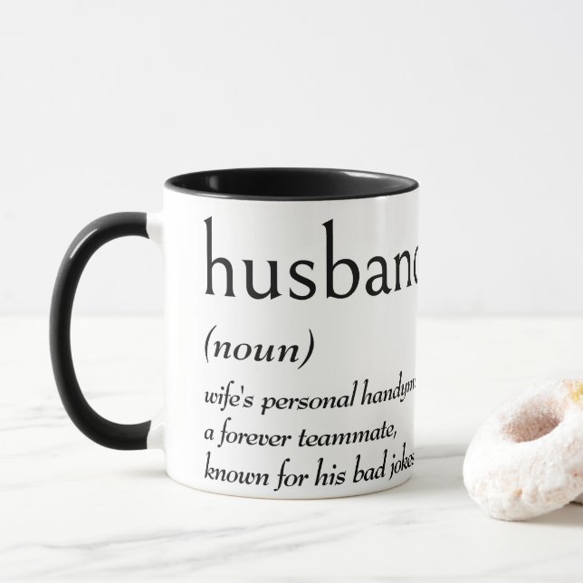 Mug Dictionary Definition for HUSBAND (Avec donut)