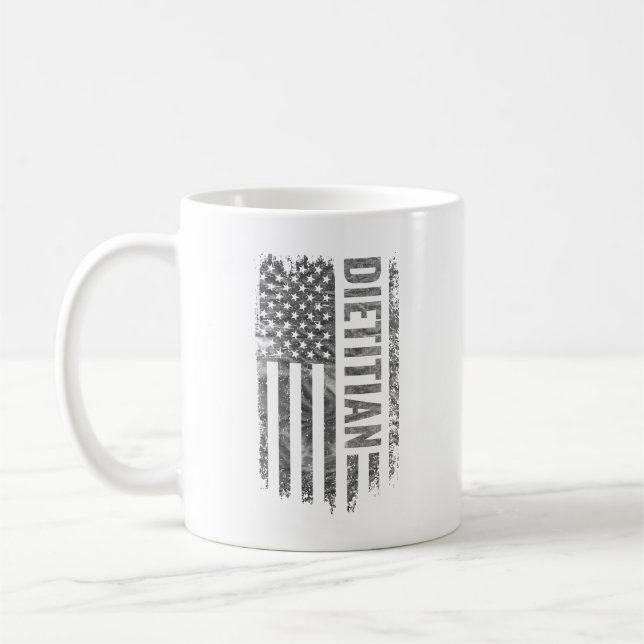 Mug Diététiste Drapeau USA design en détresse (Gauche)