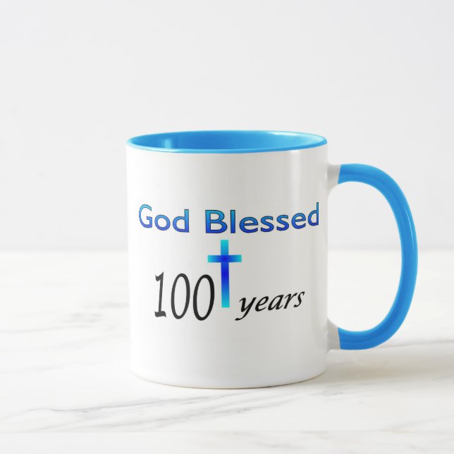 Mug Dieu a béni 100 ans de cadeau d'anniversaire (Droite)