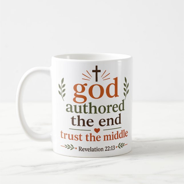 Mug Dieu a écrit la fin, faites confiance au milieu ch (Gauche)