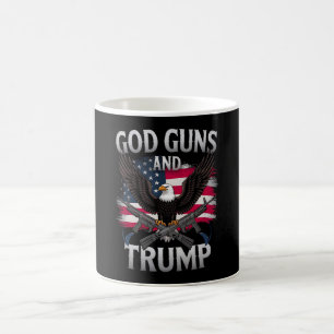 Mug Dieu Armes Et Trump Aigle Drapeau Américain Vintag