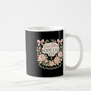 Mug Dieu Béni Pape Leo Xiv Retro Floral Catholics