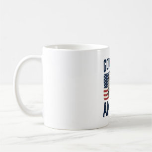 Mug Dieu bénisse l'Amérique Aigle Design vectoriel pat