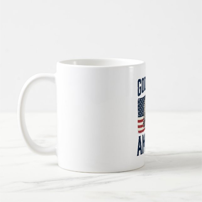 Mug Dieu bénisse l'Amérique Aigle Design vectoriel pat (Gauche)