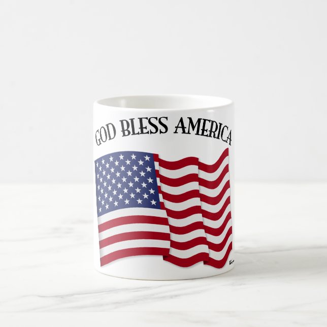 Mug DIEU BÉNISSE L'AMÉRIQUE avec drapeau américain (Centre)