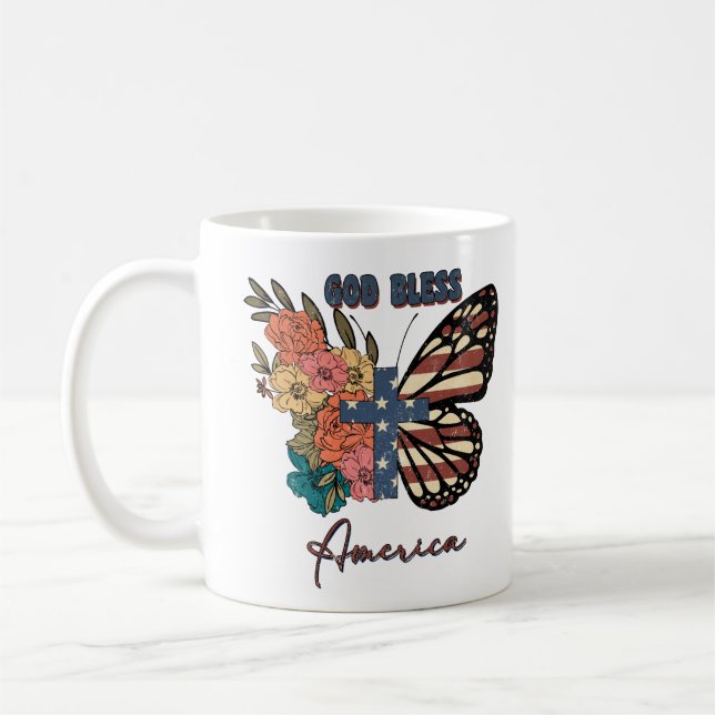 Mug "Dieu bénisse l'Amérique" Fête de l'Indépendance B (Gauche)