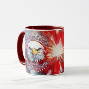 Mug Dieu bénisse l'Amérique Terre que j'aime Red Eagle