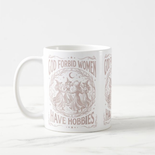 Mug Dieu céleste rétro, interdis aux femmes d'avoir de (Gauche)