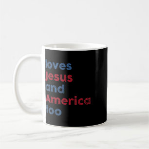 Mug Dieu chrétien 4 juillet aime Jésus et l'Amérique 