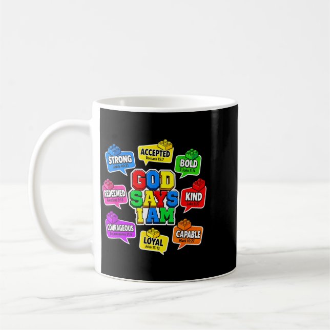 Mug Dieu chrétien dit Constructeur Briques Blocs de co (Gauche)