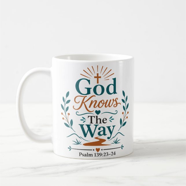 Mug Dieu connaît le chemin Citation de l'Écriture du m (Gauche)